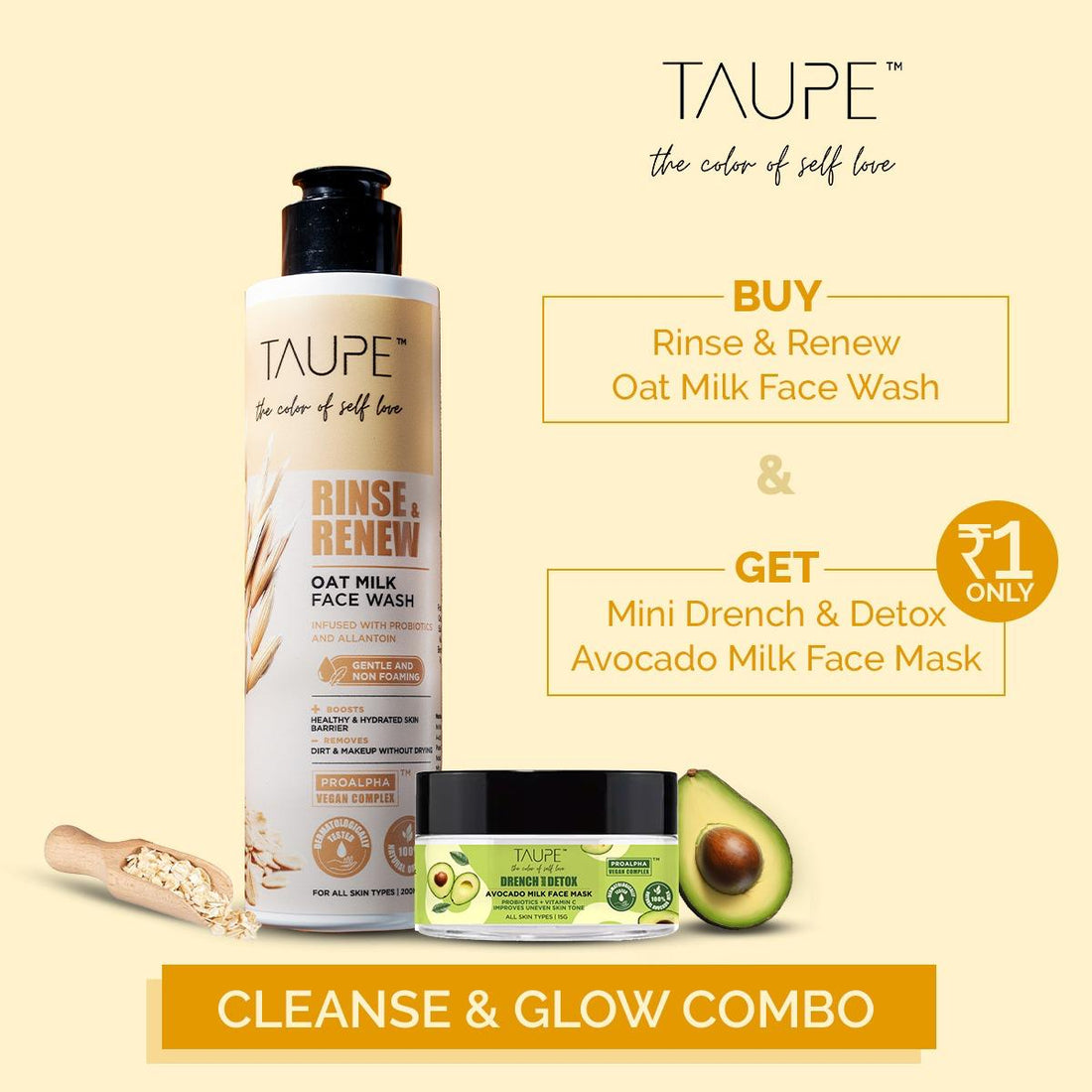 Taupe cleanse &amp; glow combo