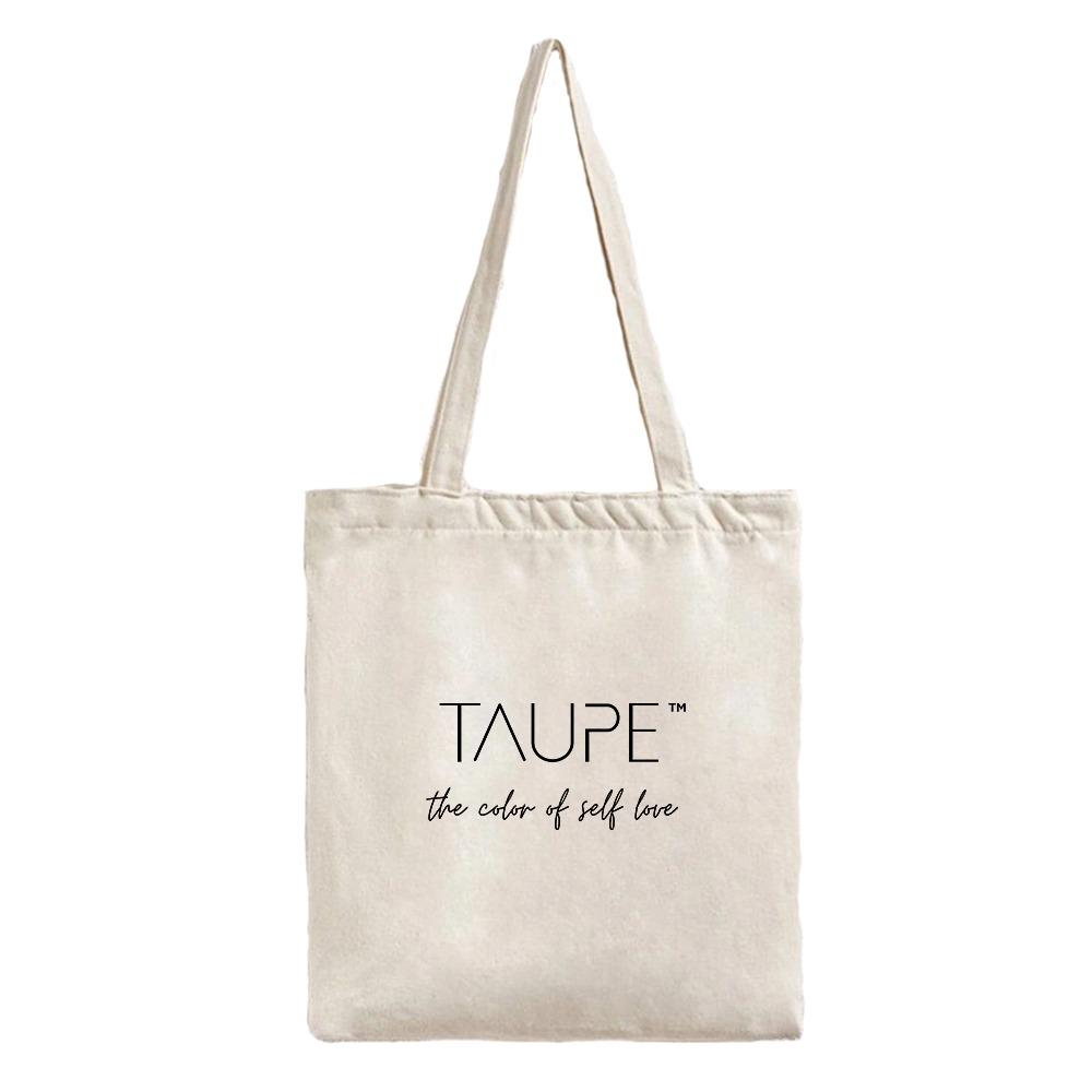 Taupe canvas tote bag