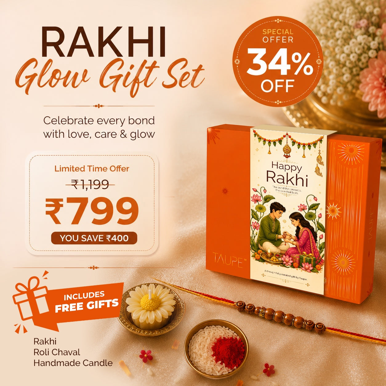 Rakhi Glow Gift Set